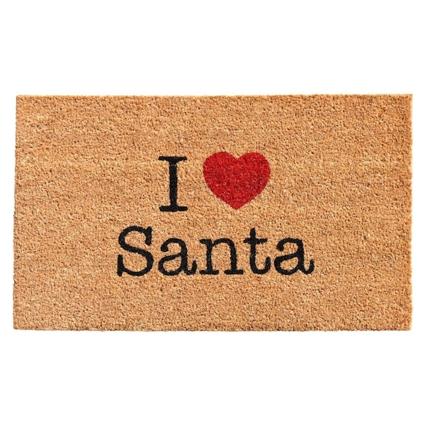 Configuracion 17 x 29 in. Love Santa Rectangular Doormat - Black Red & White CO3367119 - main
